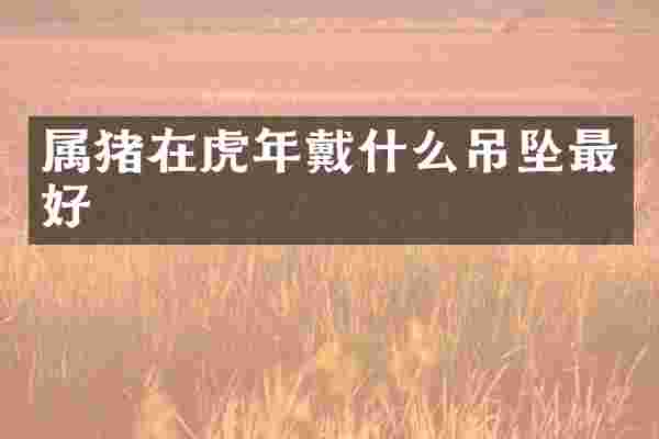属猪在虎年戴什么吊坠最好