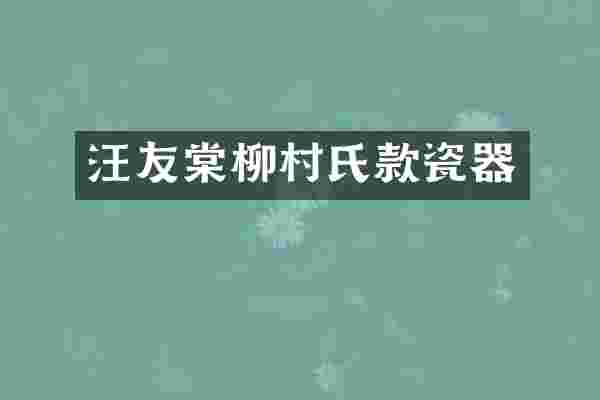 汪友棠柳村氏款瓷器