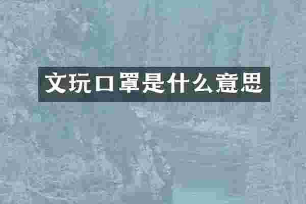 文玩口罩是什么意思