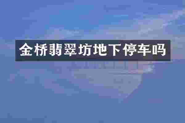 金桥翡翠坊地下停车吗