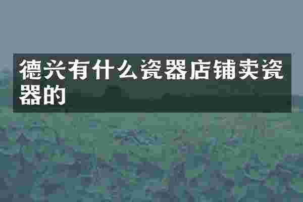 德兴有什么瓷器店铺卖瓷器的