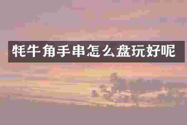 牦牛角手串怎么盘玩好呢