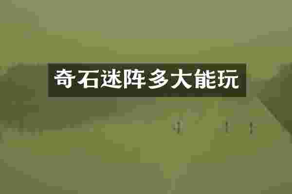 奇石迷阵多大能玩