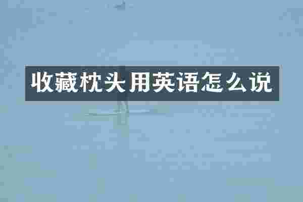 收藏枕头用英语怎么说