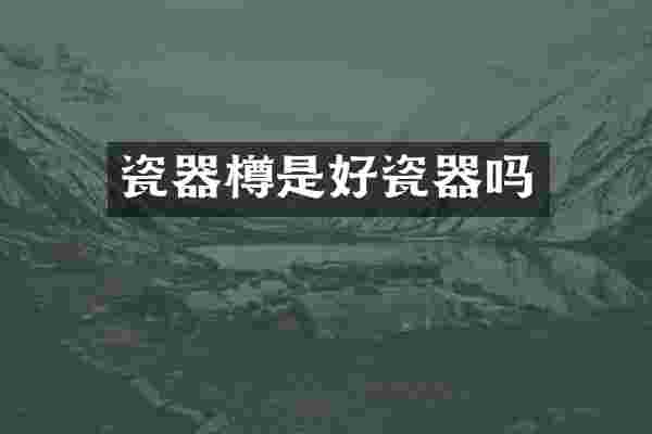 瓷器樽是好瓷器吗