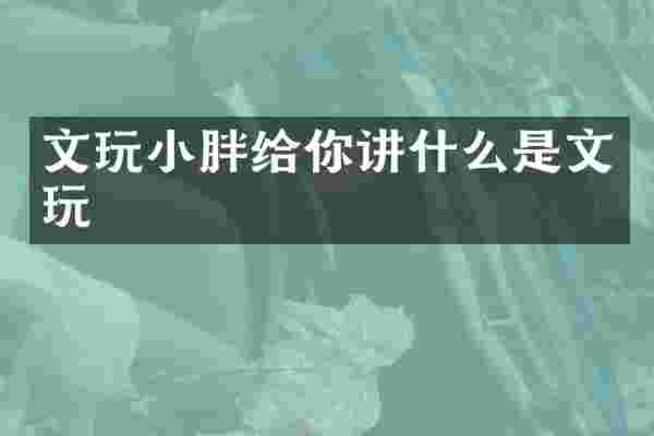 文玩小胖给你讲什么是文玩