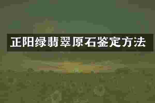 正阳绿翡翠原石鉴定方法
