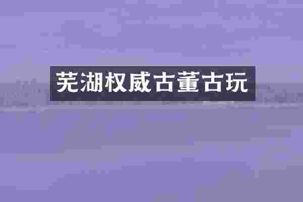芜湖权威古董古玩
