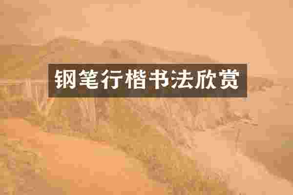 钢笔行楷书法欣赏