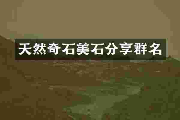 天然奇石美石分享群名