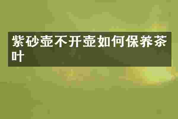 紫砂壶不开壶如何保养茶叶