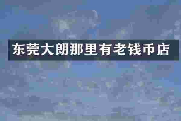 东莞大朗那里有老钱币店