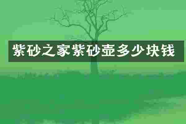 紫砂之家紫砂壶多少块钱