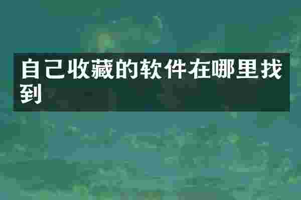 自己收藏的软件在哪里找到