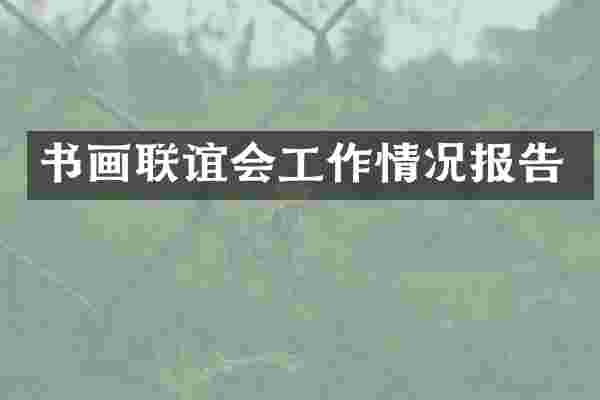 书画联谊会工作情况报告