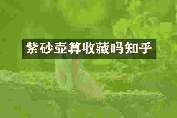 紫砂壶算收藏吗知乎