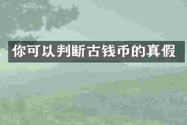 你可以判断古钱币的真假