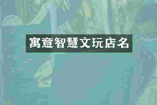 寓意智慧文玩店名