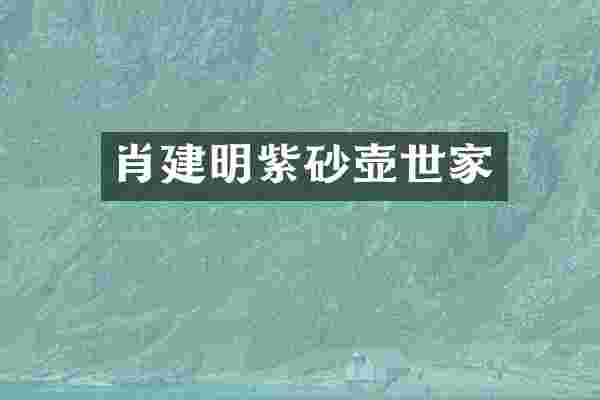肖建明紫砂壶世家
