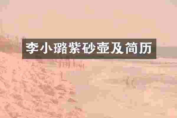李小璐紫砂壶及简历