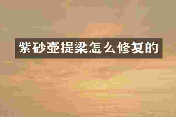 紫砂壶提梁怎么修复的
