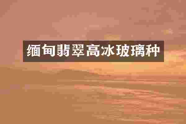 缅甸翡翠高冰玻璃种