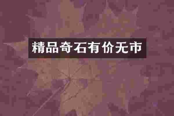 精品奇石有价无市