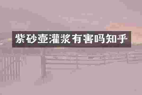 紫砂壶灌浆有害吗知乎