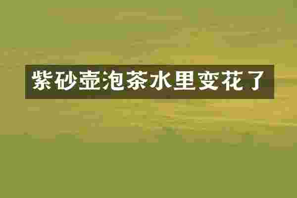 紫砂壶泡茶水里变花了