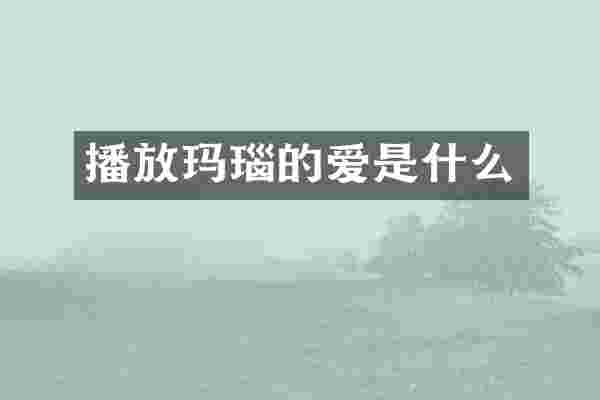 播放玛瑙的爱是什么