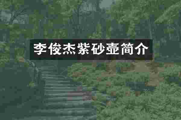 李俊杰紫砂壶简介