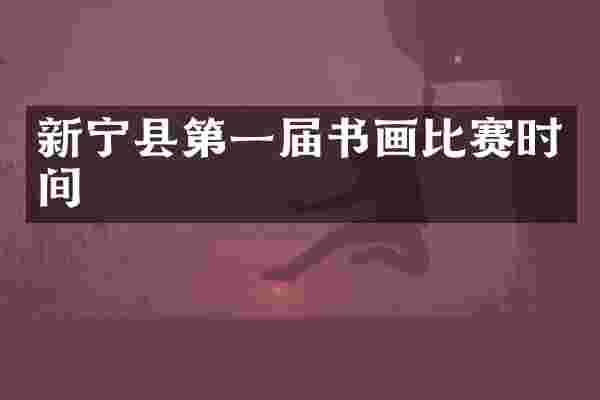 新宁县第一届书画比赛时间