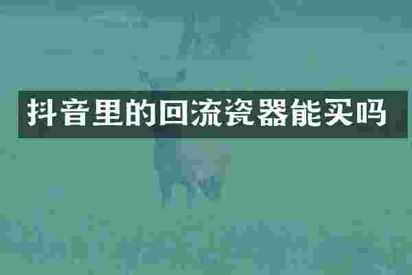 抖音里的回流瓷器能买吗