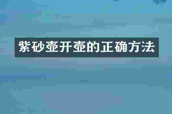 紫砂壶开壶的正确方法