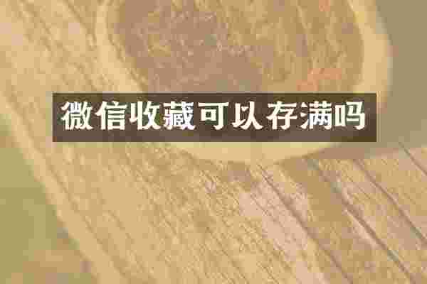 微信收藏可以存满吗