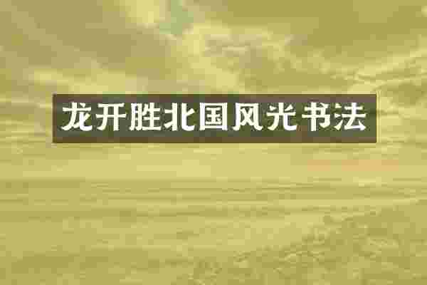 龙开胜北国风光书法