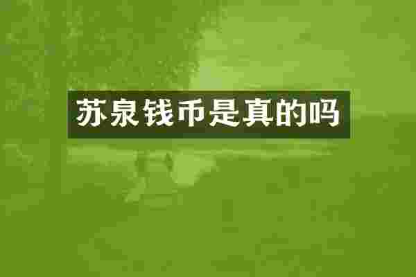 苏泉钱币是真的吗