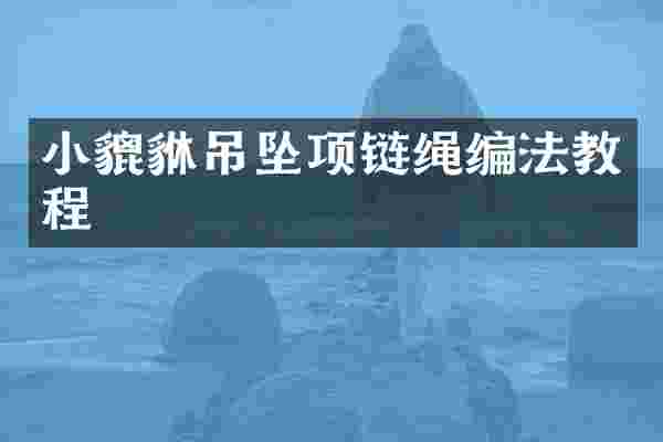 小貔貅吊坠项链绳编法教程