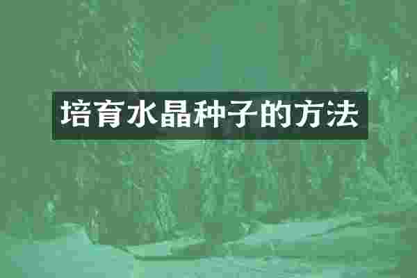 培育水晶种子的方法