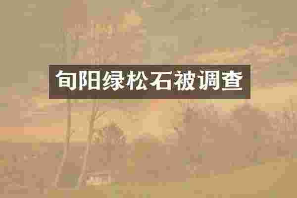 旬阳绿松石被调查