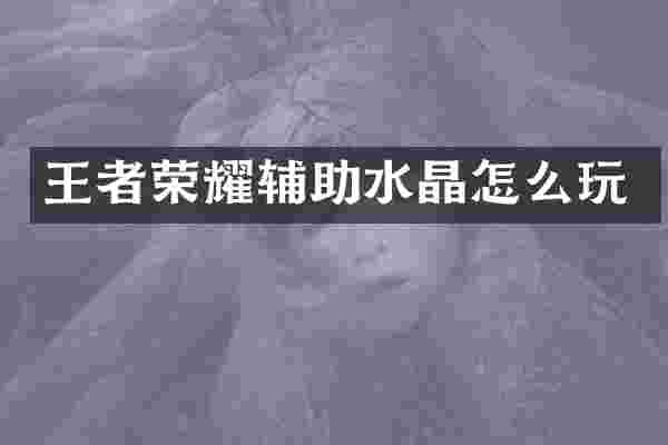王者荣耀辅助水晶怎么玩
