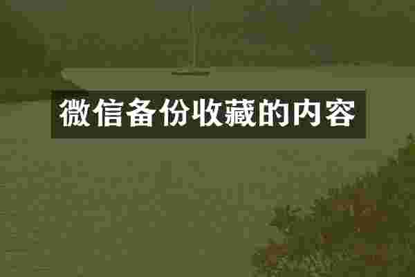 微信备份收藏的内容