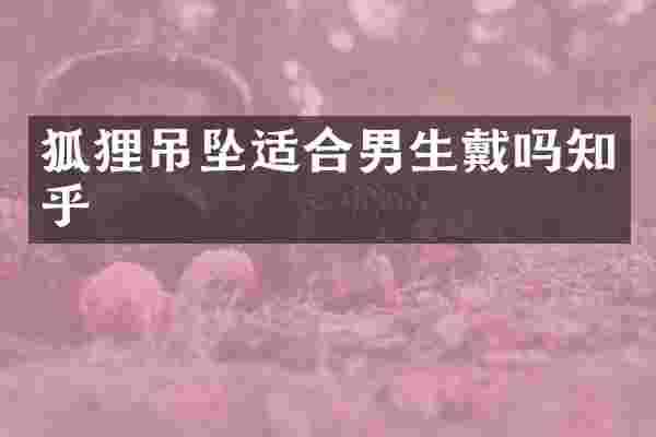 狐狸吊坠适合男生戴吗知乎