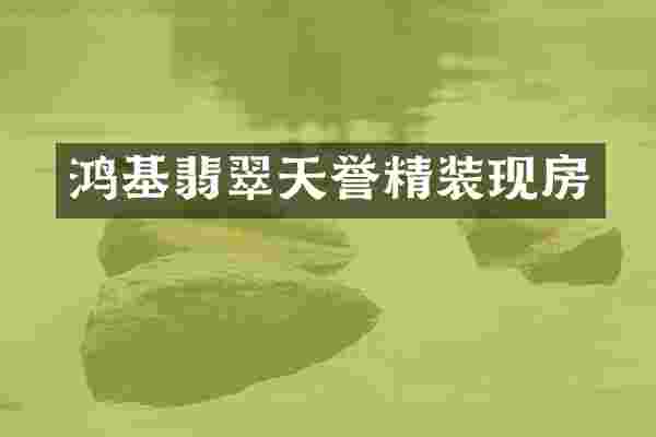 鸿基翡翠天誉精装现房