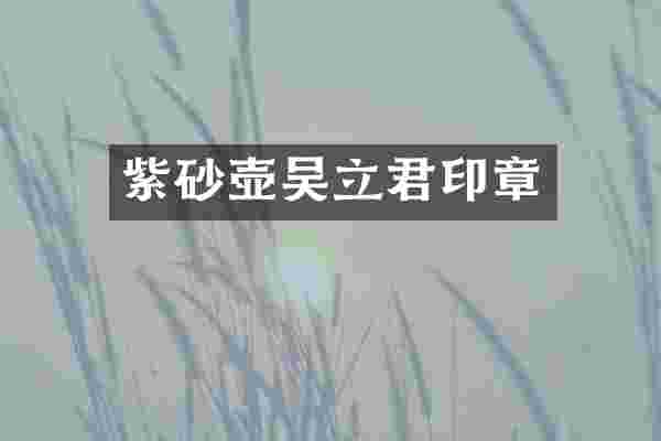 紫砂壶吴立君印章