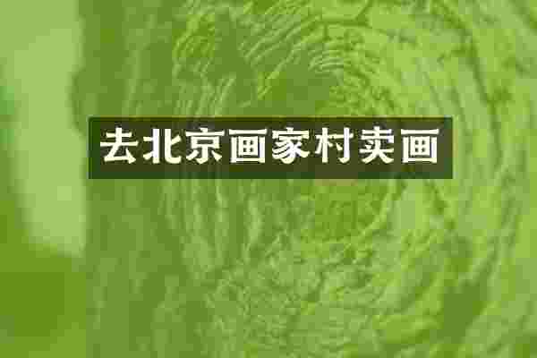 去北京画家村卖画