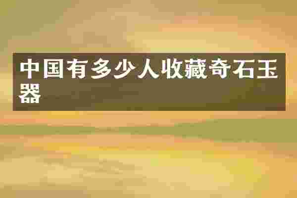 中国有多少人收藏奇石玉器