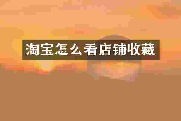 淘宝怎么看店铺收藏