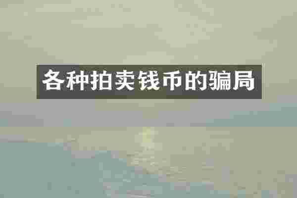 各种拍卖钱币的骗局