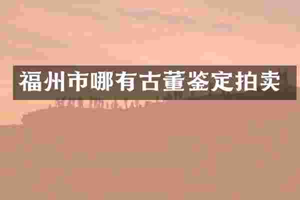 福州市哪有古董鉴定拍卖